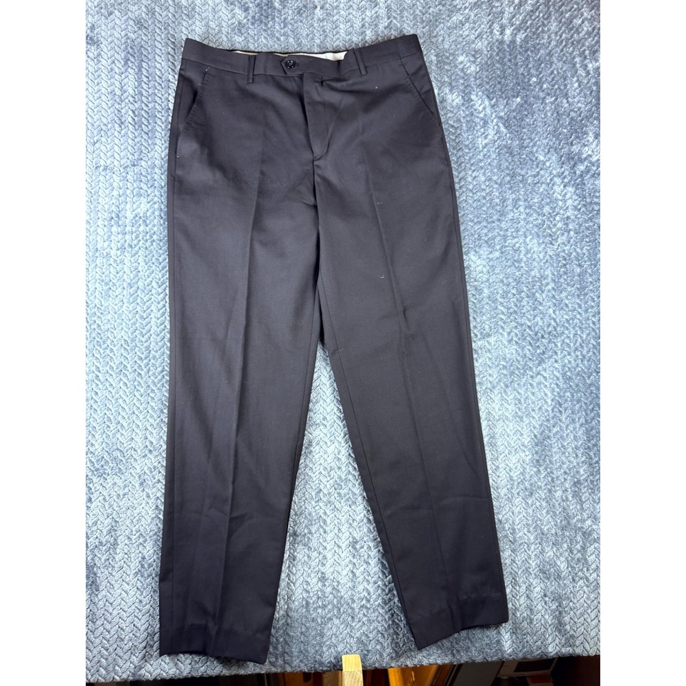 Black Men Star Dress Pants Mens 36 Black Wool High Rise Formal Italy 617-75